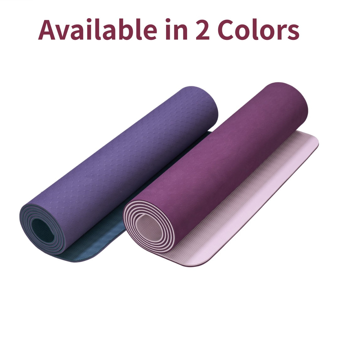Tapis de yoga, tapis de yoga et d'exercice antidérapant, tapis de fitness professionnel en TPE, tapis d'entraînement multi-usages 72 x 24 pour femmes, Pilates et exercices au sol