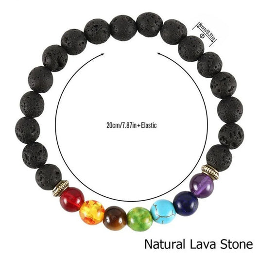 7 chakra lava stone bracelet