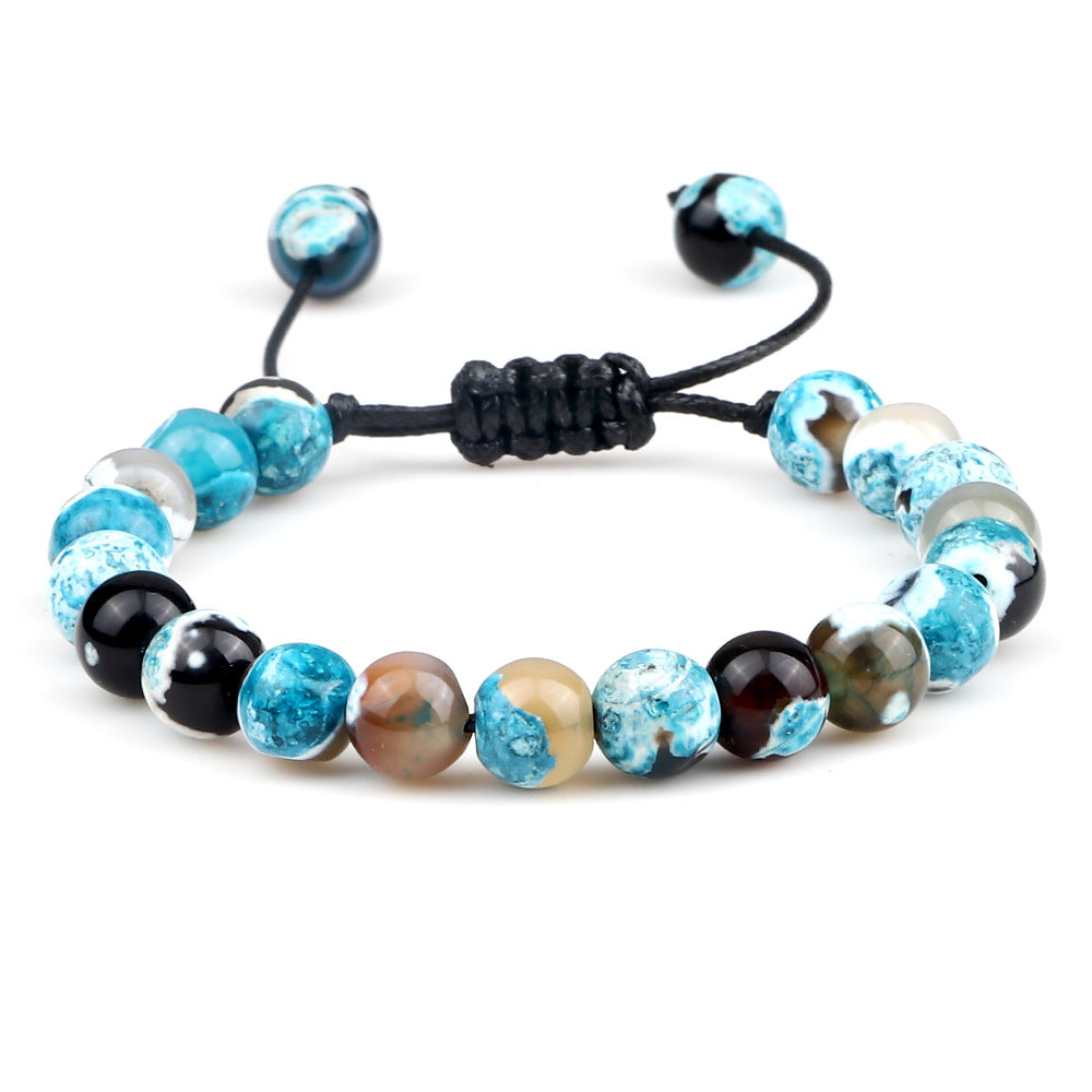 Bracelet œil de tigre 8 mm tressé ajustable