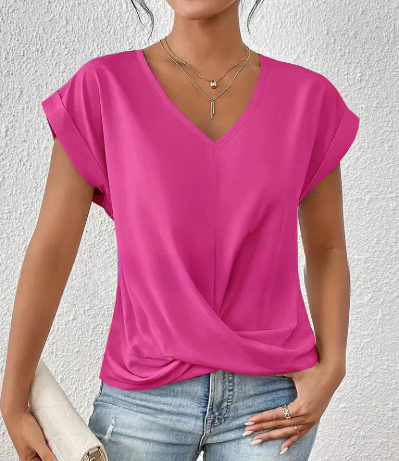 Plain V-neck T-shirt
