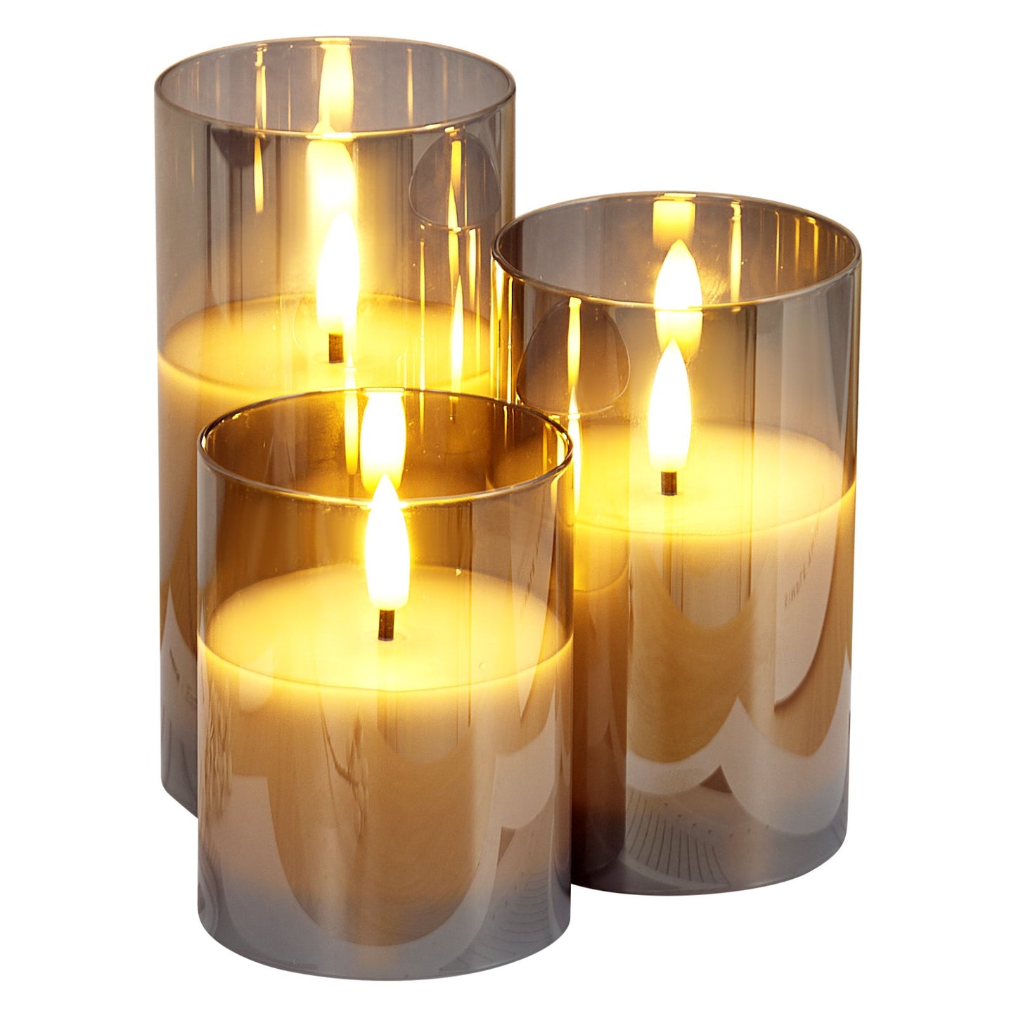 Bougies LED sans flamme, lot de 3, fonctionnant sur piles avec télécommande, effet flamme réaliste pour une ambiance sécurisée