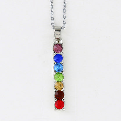Collier pendentif cristal 7 chakras pour la méditation