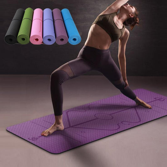 TPE Yoga Mat with Alignment Lines (Beginner)