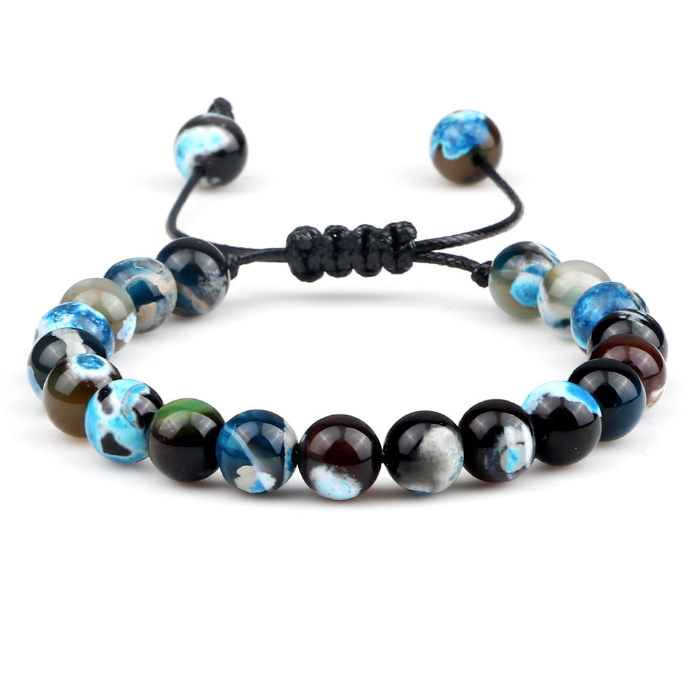 Bracelet œil de tigre 8 mm tressé ajustable