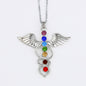 Collier pendentif cristal 7 chakras pour la méditation