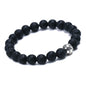 8 mm natural bead bracelet with soccer ball charm