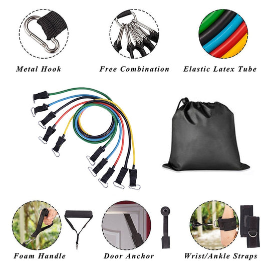 11-piece Resistance Band Set for Fitness
