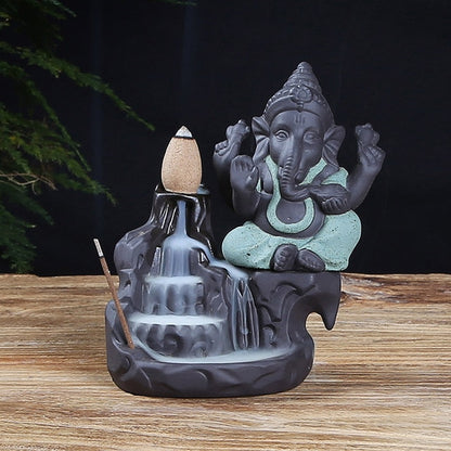 Brûleur d'encens à reflux Ganesha pour la méditation