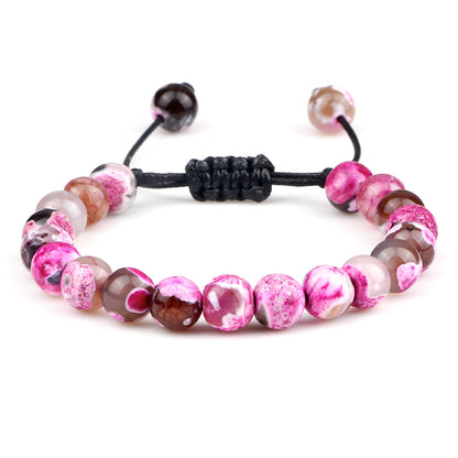 Bracelet œil de tigre 8 mm tressé ajustable