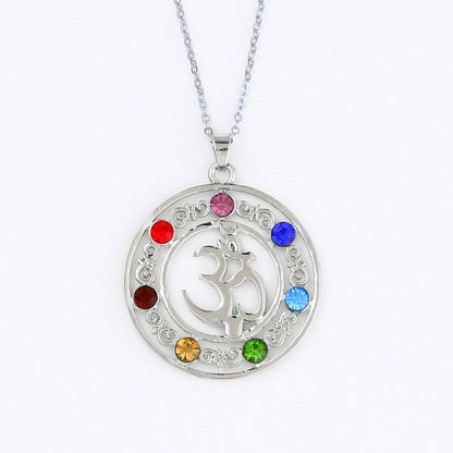 Collier pendentif cristal 7 chakras pour la méditation