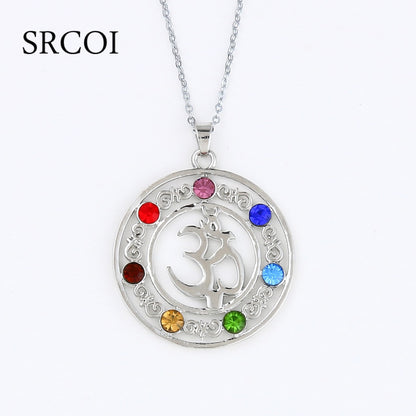 Collier pendentif cristal 7 chakras pour la méditation