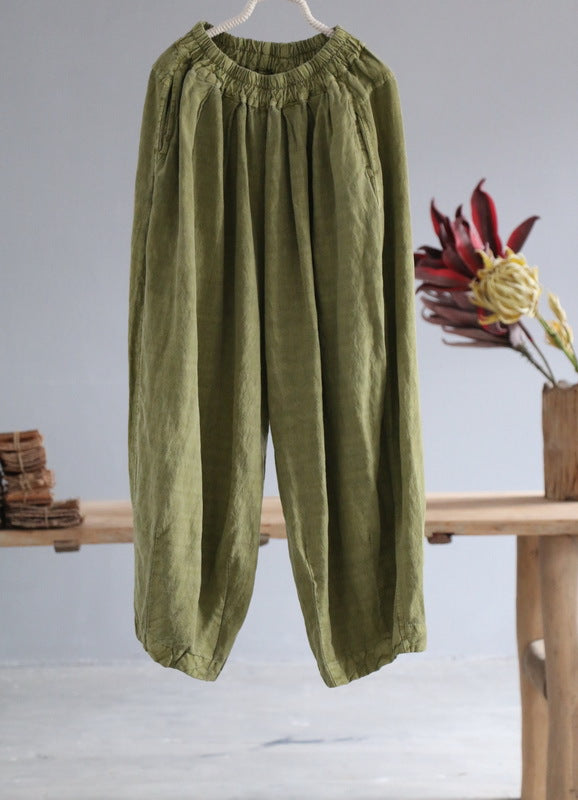 Pantalon bloomer de méditation Zen en lin uni
