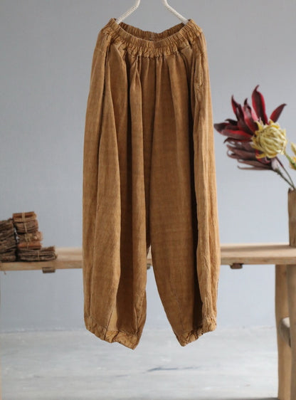 Pantalon bloomer de méditation Zen en lin uni