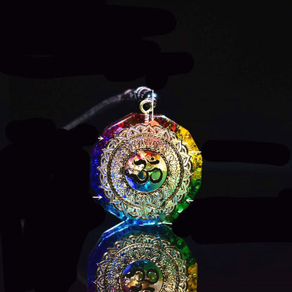 Collier pendentif géométrique chakra énergie, pendentif d'énergie de méditation