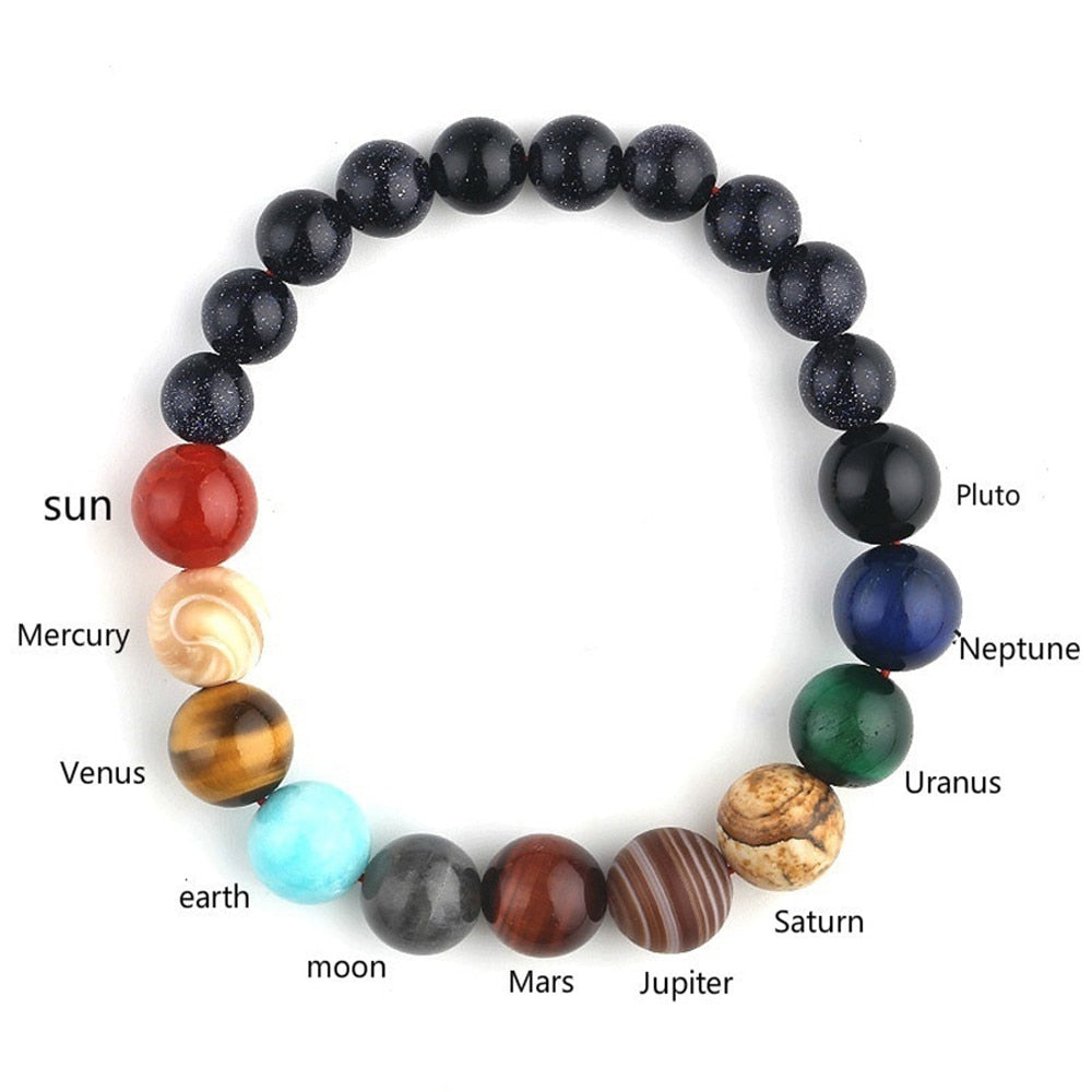 8-Planet Natural Stone Bracelet
