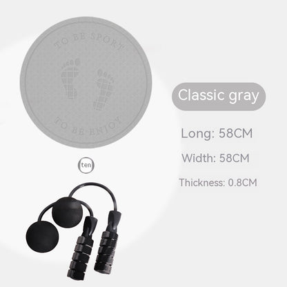 Thick TPE Round Yoga Mat, solid color, ideal for beginners and meditation, with integrated jump rope.
