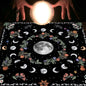 Nappe Tarot, coussin Lune, Soleil, Arbre porte-bonheur, velours