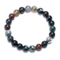 8 mm natural bead bracelet with soccer ball charm