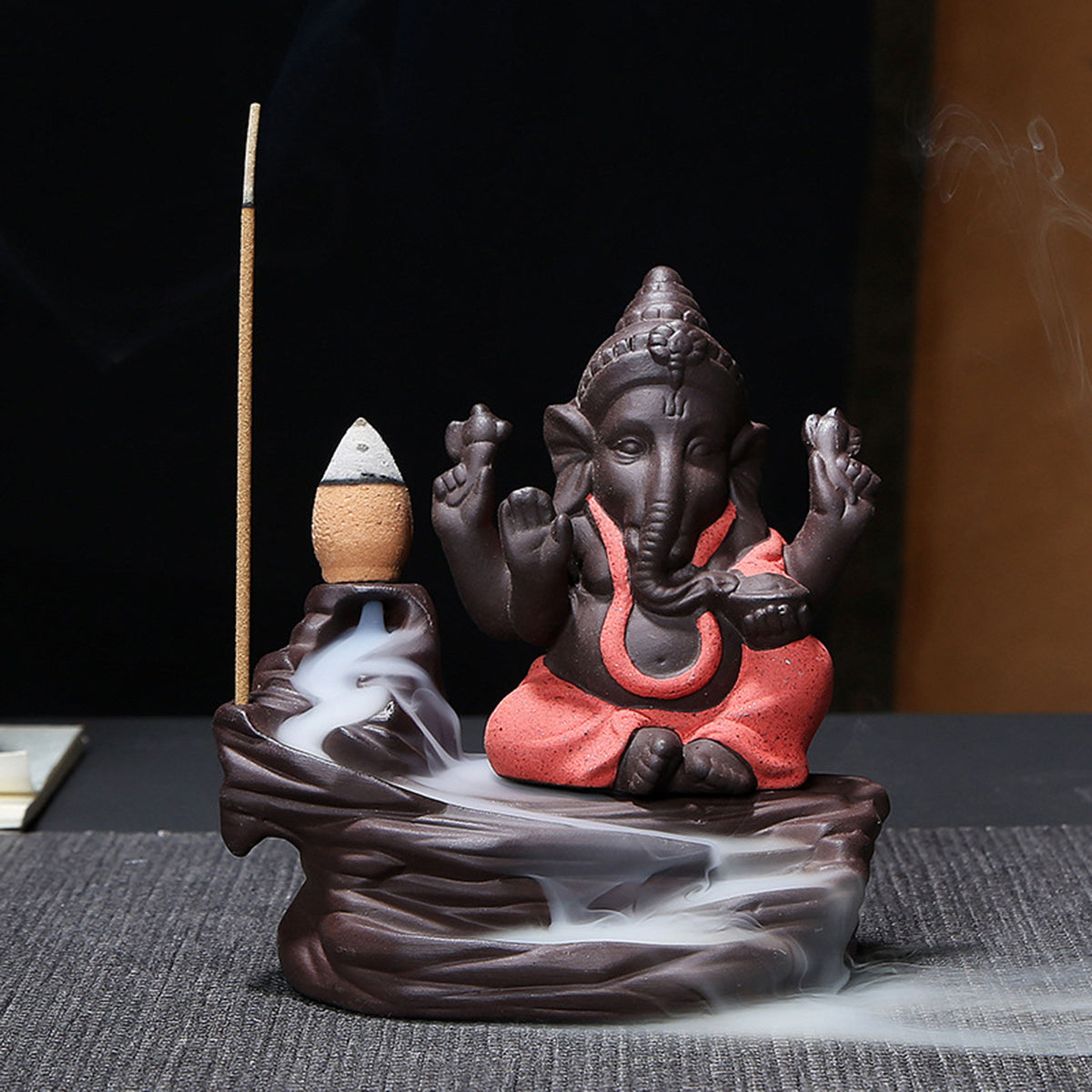 Brûleur d'encens à reflux Ganesha pour la méditation