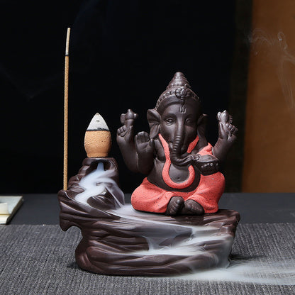 Brûleur d'encens à reflux Ganesha pour la méditation