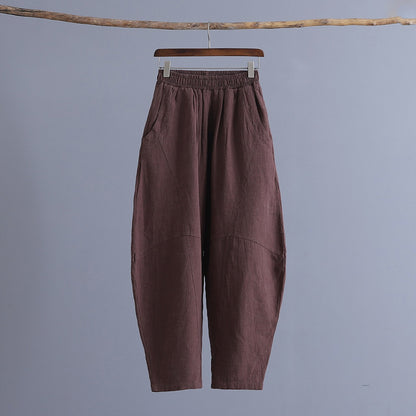 Women's articulated plain Zen meditation trousers
