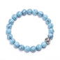 8 mm natural bead bracelet with soccer ball charm