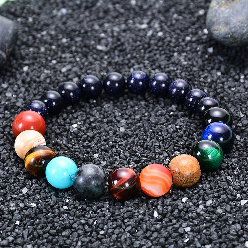 8-Planet Natural Stone Bracelet