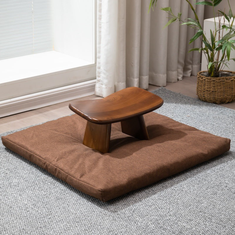 Solid wood footrest stool for zen meditation, kneeling sitting position