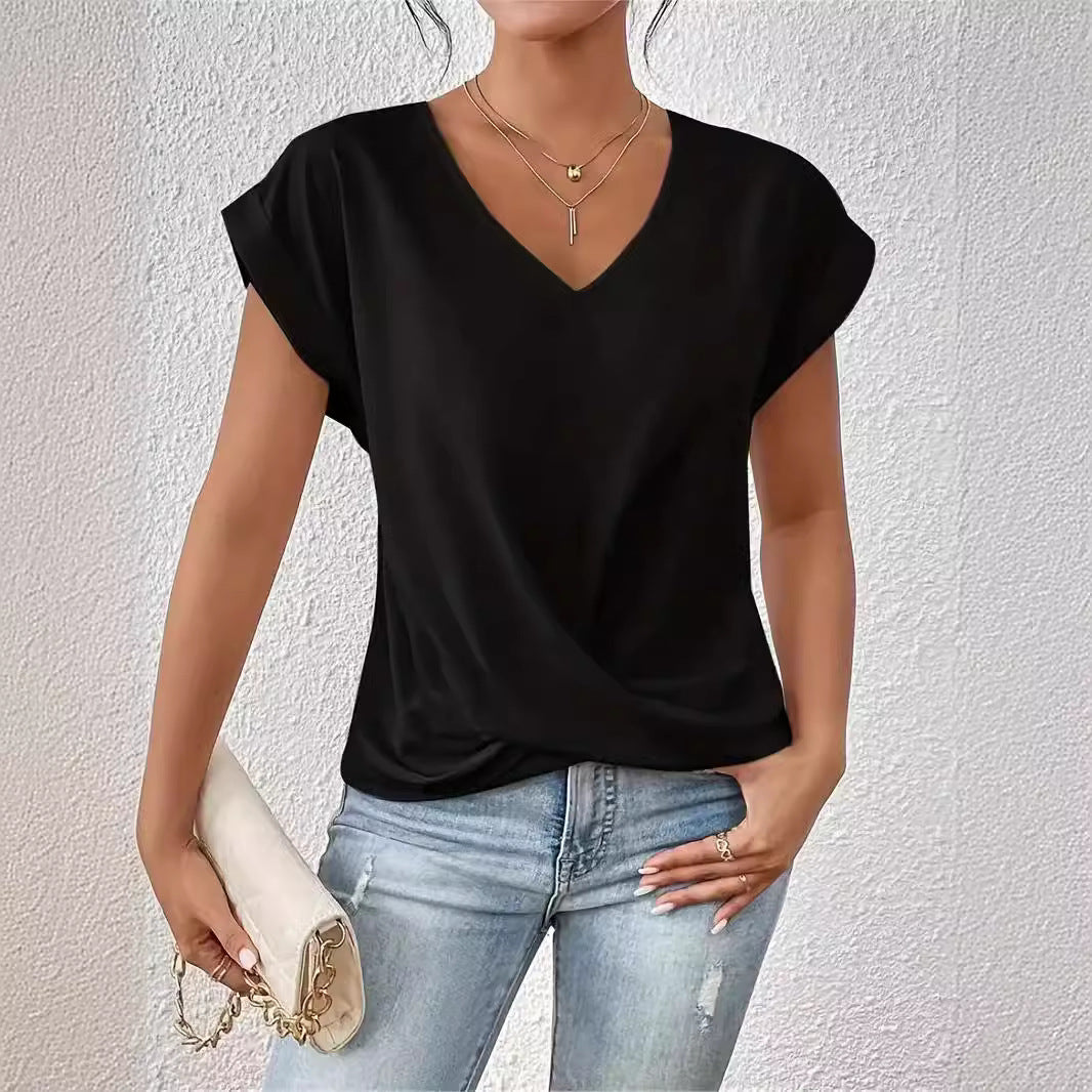 Plain V-neck T-shirt