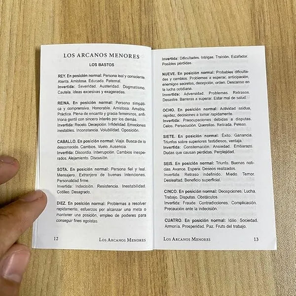 Jeu de tarot bilingue (espagnol et anglais) à feuilles dorées avec guide - 78 cartes spirituelles en PVC imperméable et infroissable