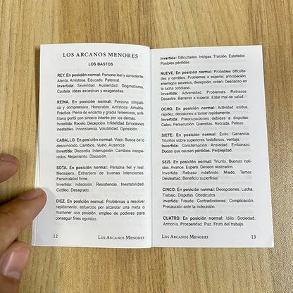 Jeu de tarot bilingue (espagnol et anglais) à feuilles dorées avec guide - 78 cartes spirituelles en PVC imperméable et infroissable