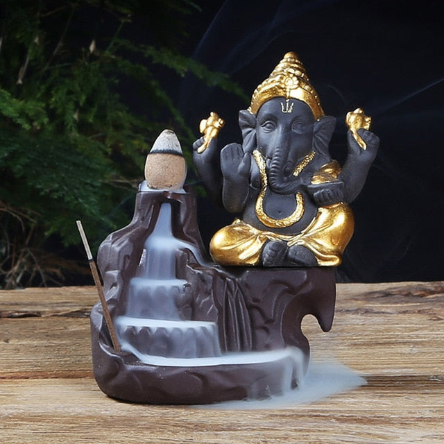 Brûleur d'encens à reflux Ganesha pour la méditation
