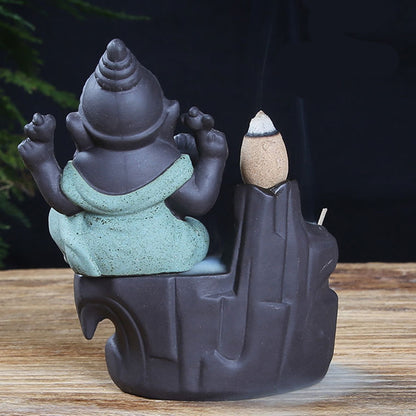 Brûleur d'encens à reflux Ganesha pour la méditation