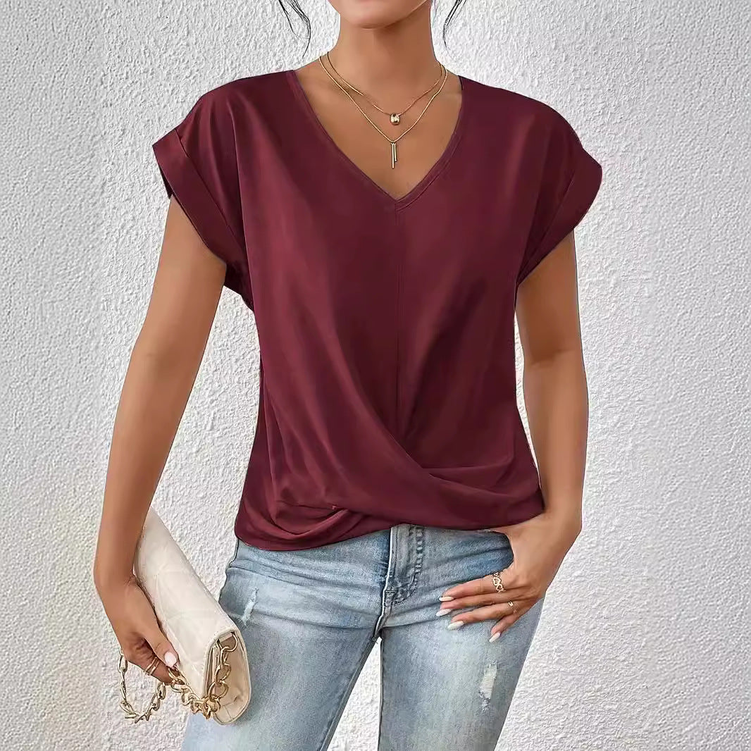 Plain V-neck T-shirt