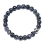 8 mm natural bead bracelet with soccer ball charm