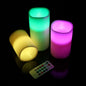 Lot de 3 bougies votives sans flamme, à piles, avec télécommande et minuterie LED à effet vacillant.