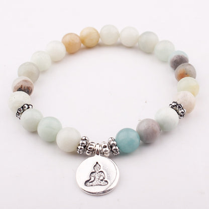 Bracelet mala lotus en amazonite (Namasté)
