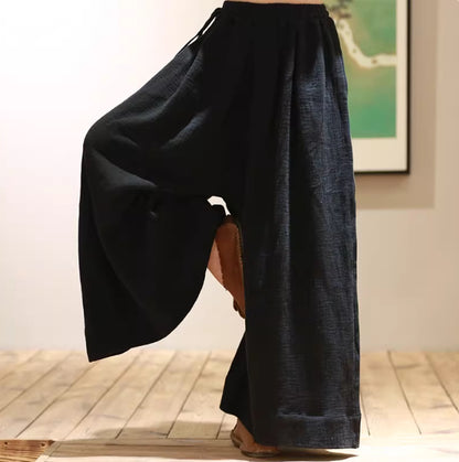 Zen Meditation Outfit for Women, Tang Style, Cotton and Linen, with Lapel Button and Modified Hanfu Style