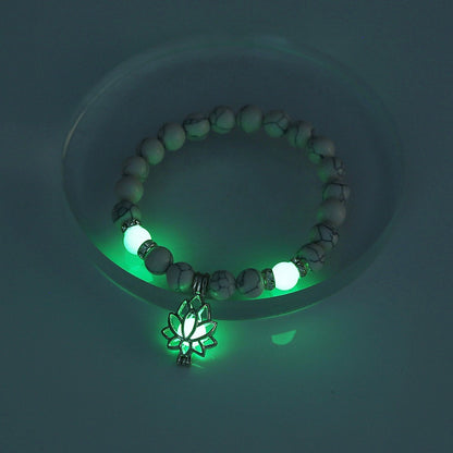 Bracelet lotus turquoise lumineux