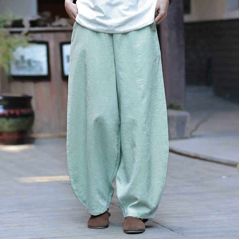 Women's articulated plain Zen meditation trousers