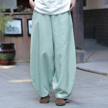 Women's articulated plain Zen meditation trousers
