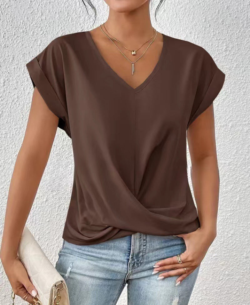 Plain V-neck T-shirt