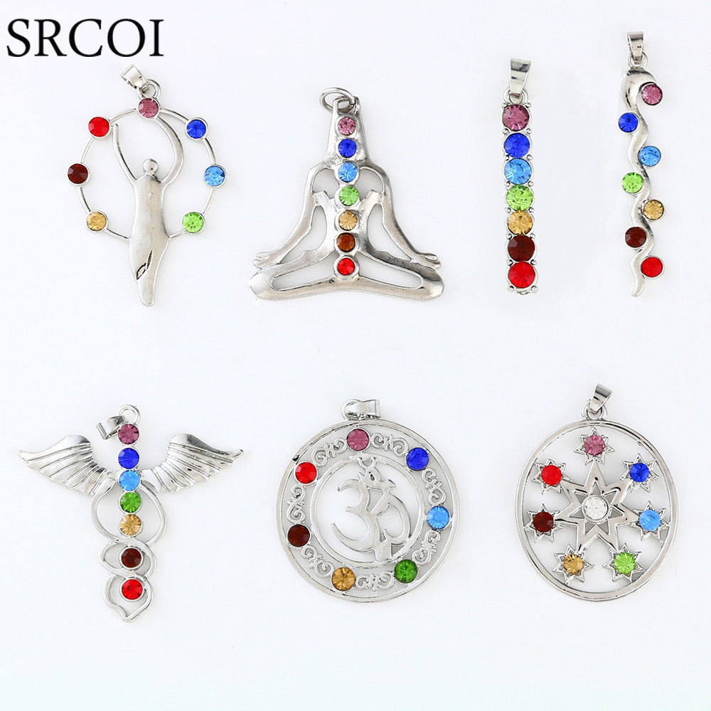 Collier pendentif cristal 7 chakras pour la méditation