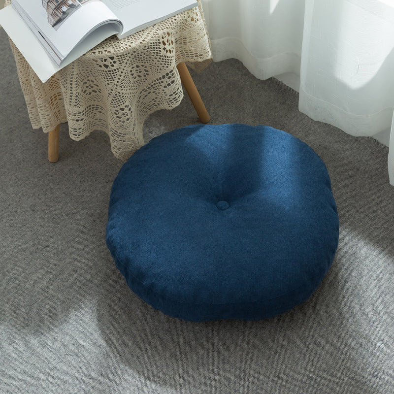 Futon épais pour salon, chambre et méditation, style nordique, avec baie vitrée.
