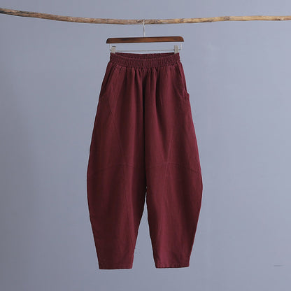 Women's articulated plain Zen meditation trousers