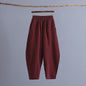 Women's articulated plain Zen meditation trousers