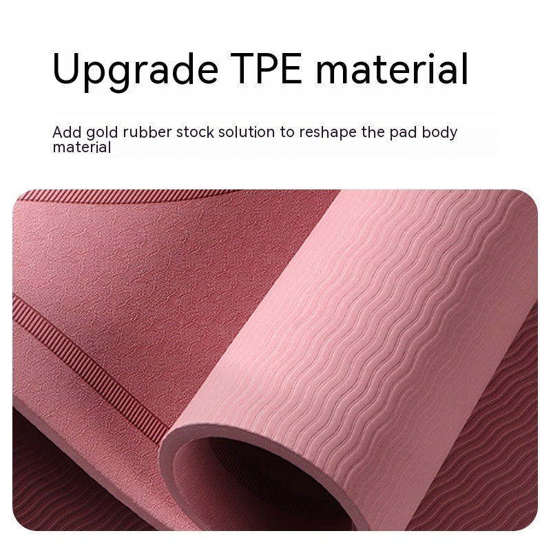 Thick TPE Round Yoga Mat, solid color, ideal for beginners and meditation, with integrated jump rope.