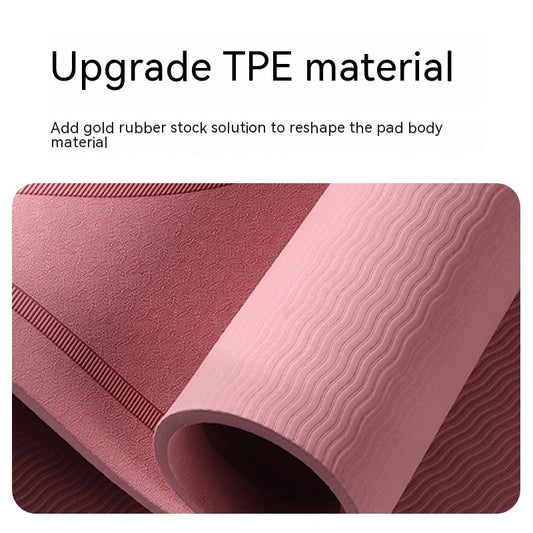 Thick TPE Round Yoga Mat, solid color, ideal for beginners and meditation, with integrated jump rope.