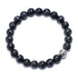 8 mm natural bead bracelet with soccer ball charm