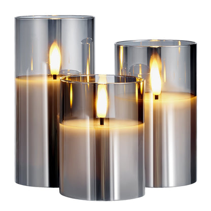 Bougies LED sans flamme, lot de 3, fonctionnant sur piles avec télécommande, effet flamme réaliste pour une ambiance sécurisée